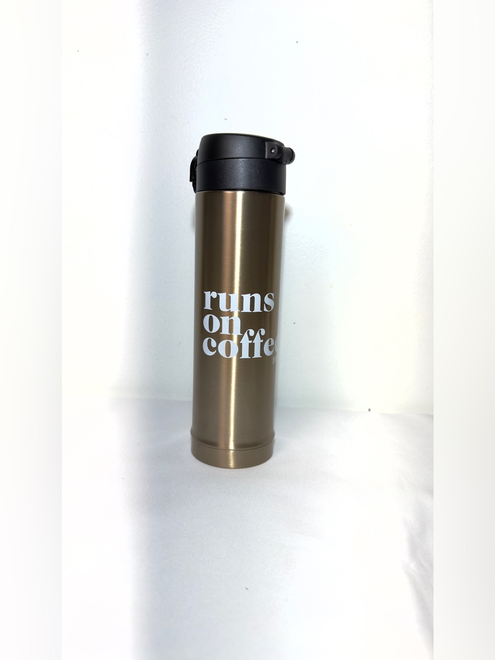 PINK Victoria's Secret Metallic Bronze Gold  Travel Tumbler 15oz